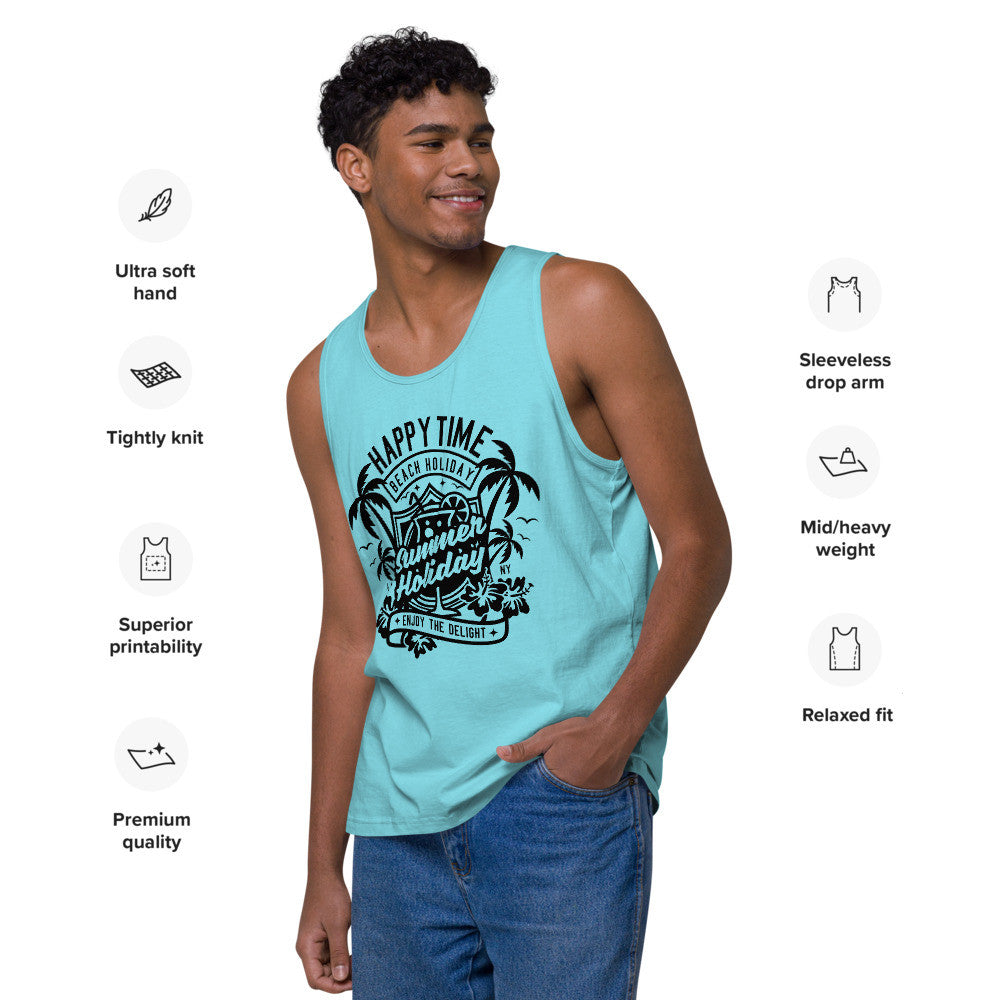 HAPPY TIME Men’s Premium Tank Top by Gianneli